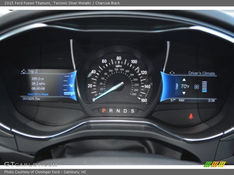 Tectonic Silver Metallic / Charcoal Black 2015 Ford Fusion Titanium