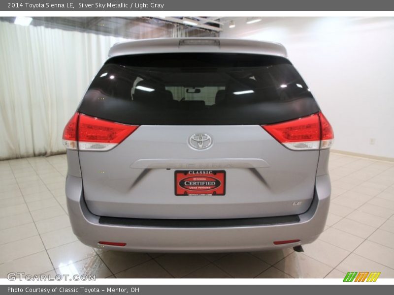 Silver Sky Metallic / Light Gray 2014 Toyota Sienna LE