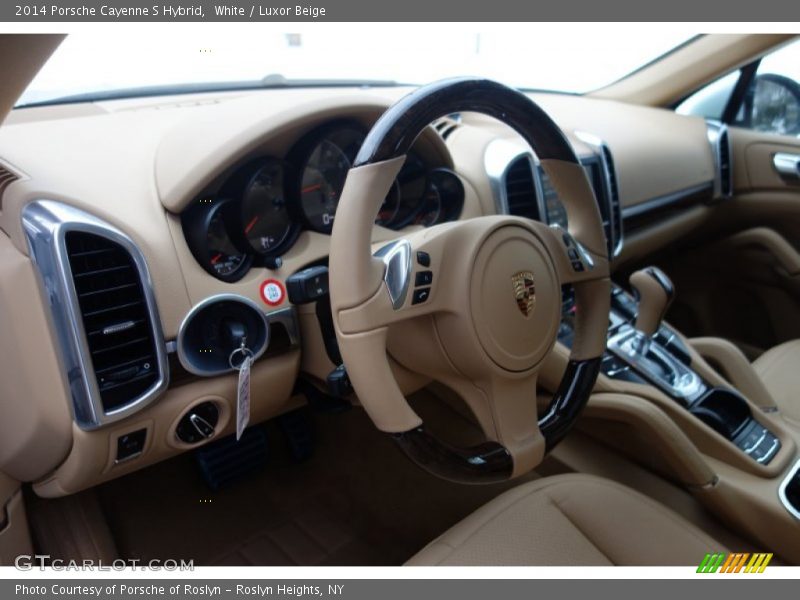 White / Luxor Beige 2014 Porsche Cayenne S Hybrid