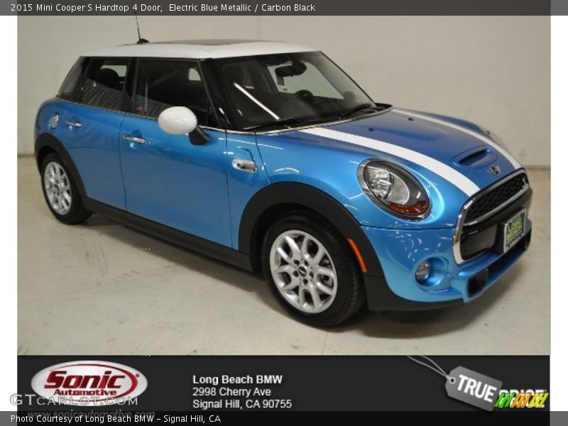 Electric Blue Metallic / Carbon Black 2015 Mini Cooper S Hardtop 4 Door