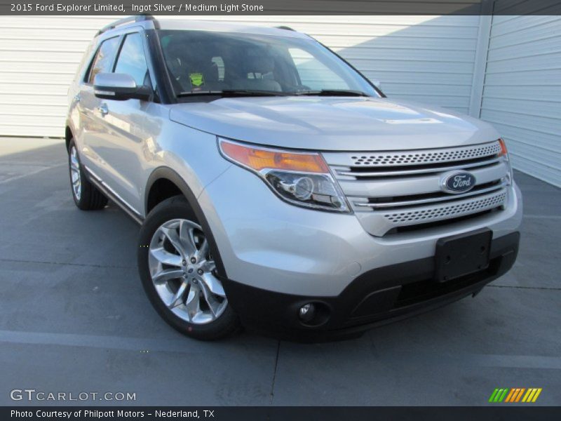 Ingot Silver / Medium Light Stone 2015 Ford Explorer Limited