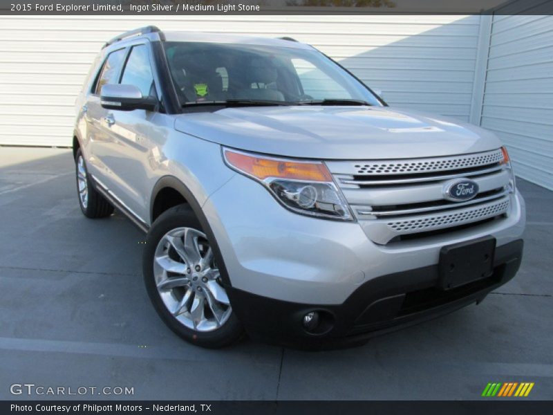 Ingot Silver / Medium Light Stone 2015 Ford Explorer Limited