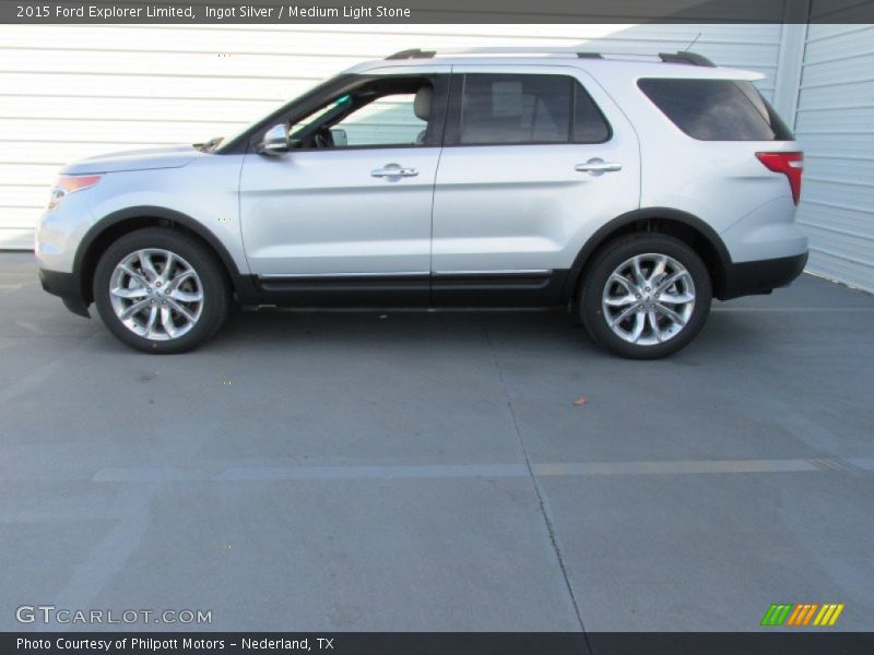 Ingot Silver / Medium Light Stone 2015 Ford Explorer Limited