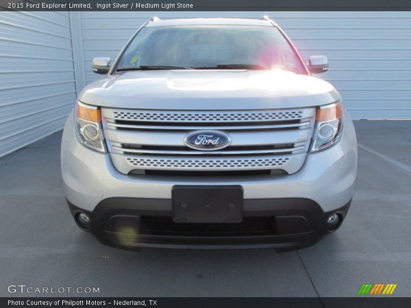 Ingot Silver / Medium Light Stone 2015 Ford Explorer Limited