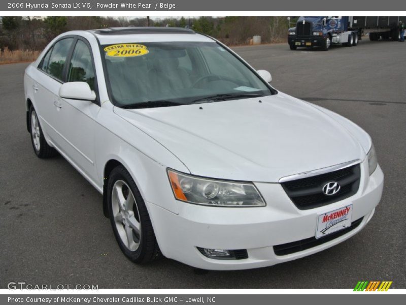 Powder White Pearl / Beige 2006 Hyundai Sonata LX V6