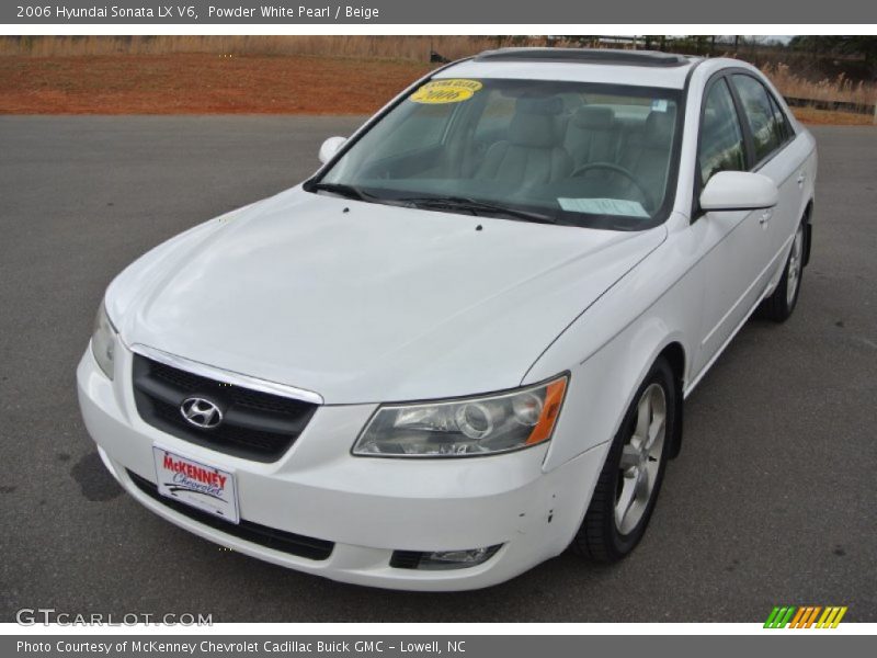 Powder White Pearl / Beige 2006 Hyundai Sonata LX V6