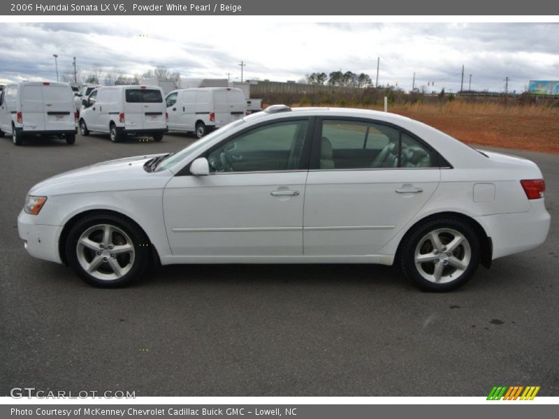 Powder White Pearl / Beige 2006 Hyundai Sonata LX V6