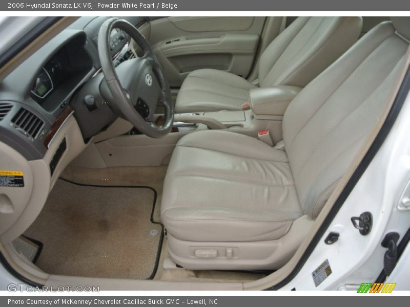 Powder White Pearl / Beige 2006 Hyundai Sonata LX V6