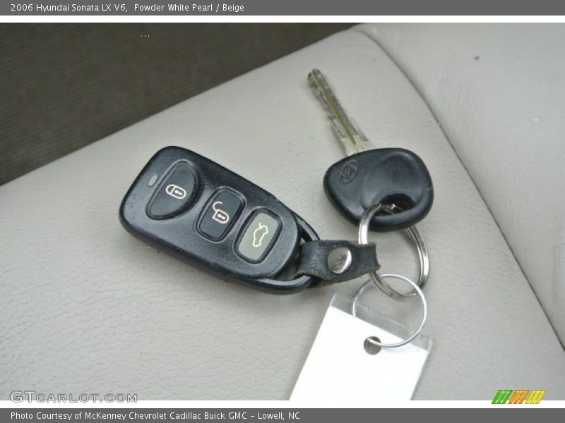 Powder White Pearl / Beige 2006 Hyundai Sonata LX V6
