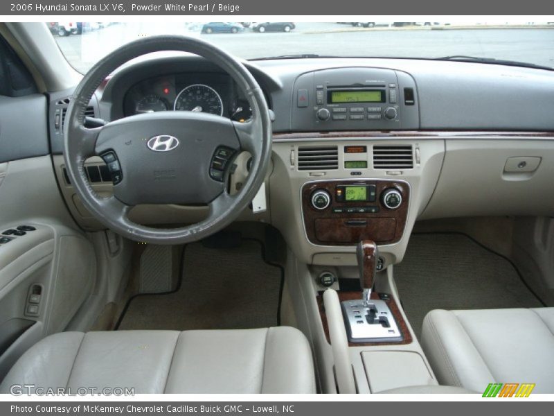 Powder White Pearl / Beige 2006 Hyundai Sonata LX V6