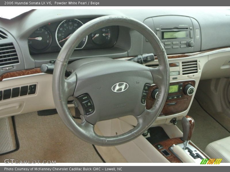 Powder White Pearl / Beige 2006 Hyundai Sonata LX V6
