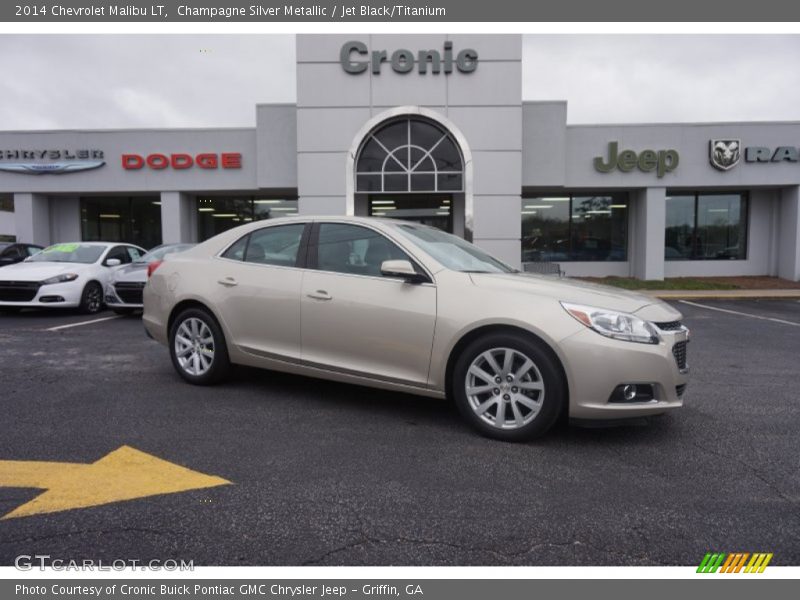 Champagne Silver Metallic / Jet Black/Titanium 2014 Chevrolet Malibu LT