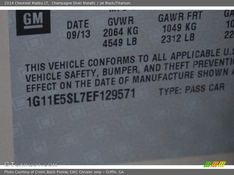 Champagne Silver Metallic / Jet Black/Titanium 2014 Chevrolet Malibu LT