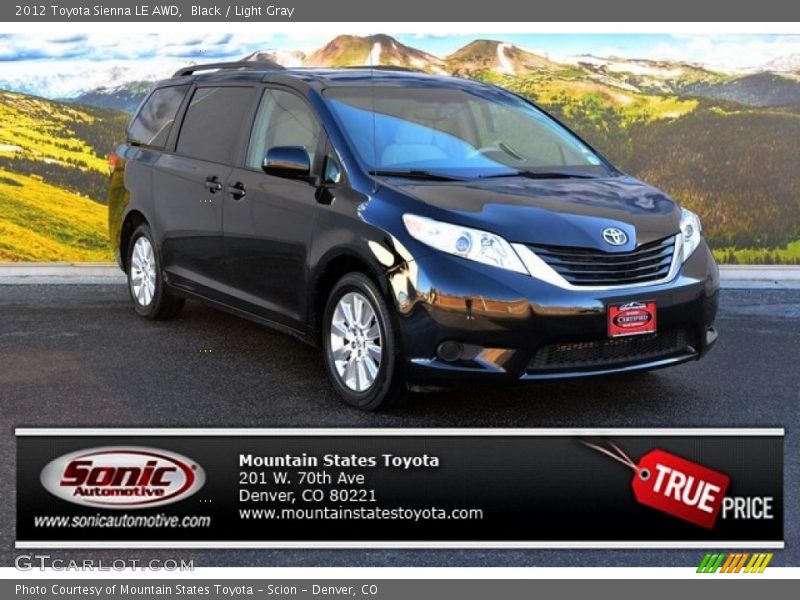 Black / Light Gray 2012 Toyota Sienna LE AWD