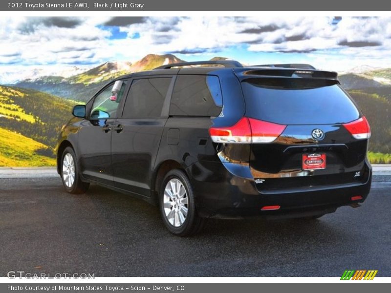 Black / Light Gray 2012 Toyota Sienna LE AWD