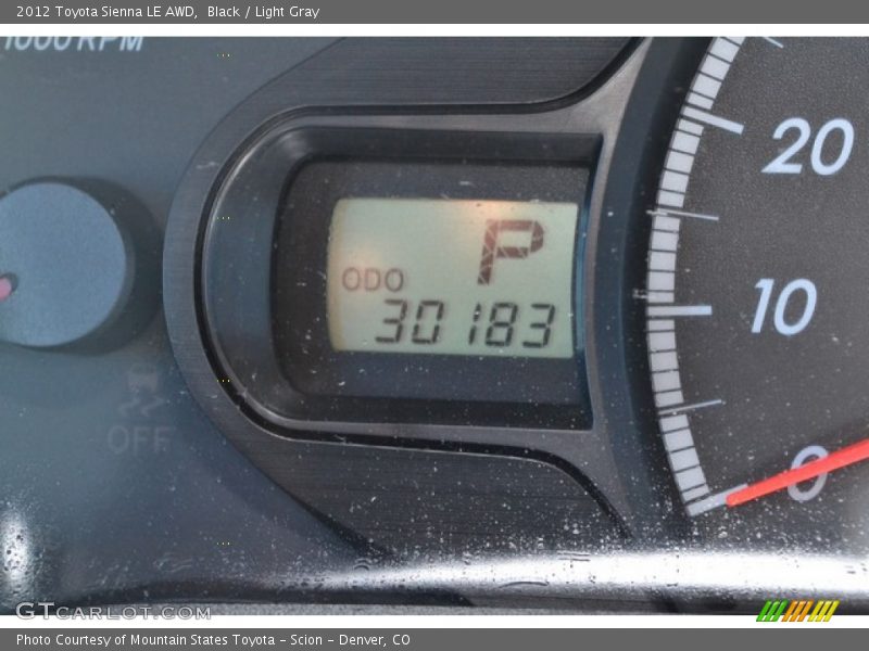 Black / Light Gray 2012 Toyota Sienna LE AWD
