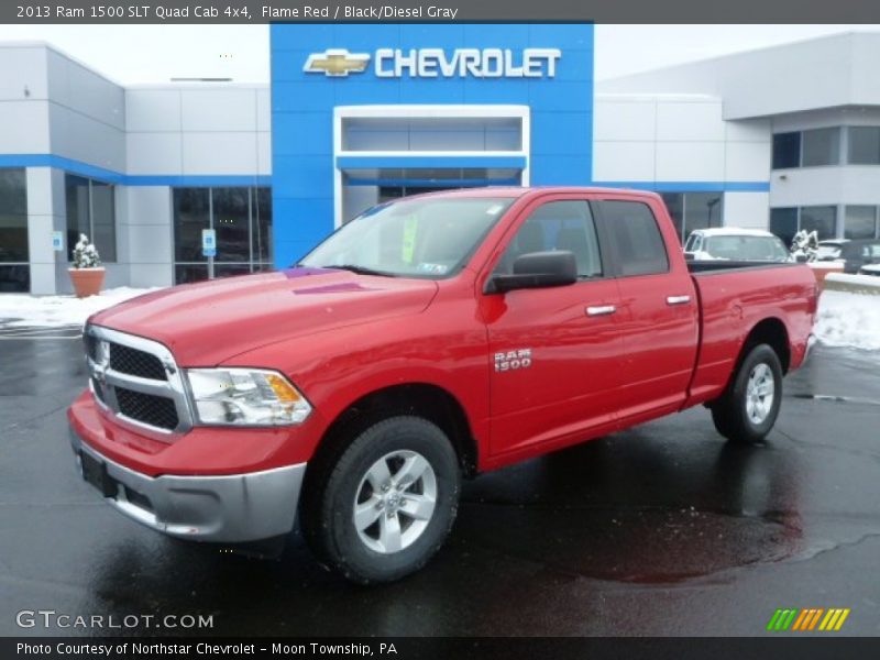 Flame Red / Black/Diesel Gray 2013 Ram 1500 SLT Quad Cab 4x4