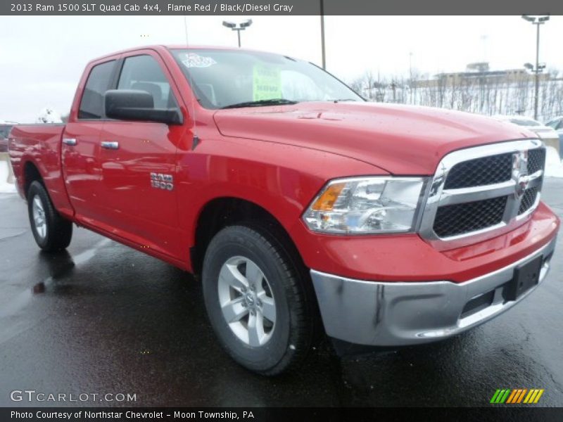 Flame Red / Black/Diesel Gray 2013 Ram 1500 SLT Quad Cab 4x4