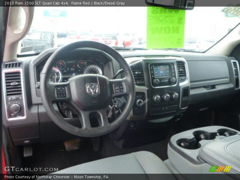 Flame Red / Black/Diesel Gray 2013 Ram 1500 SLT Quad Cab 4x4