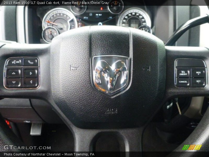 Flame Red / Black/Diesel Gray 2013 Ram 1500 SLT Quad Cab 4x4
