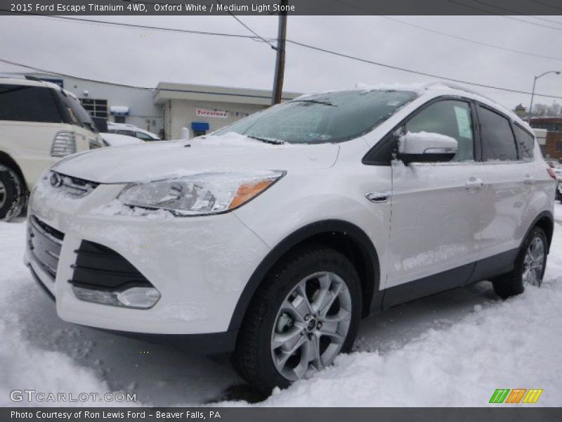 Oxford White / Medium Light Stone 2015 Ford Escape Titanium 4WD