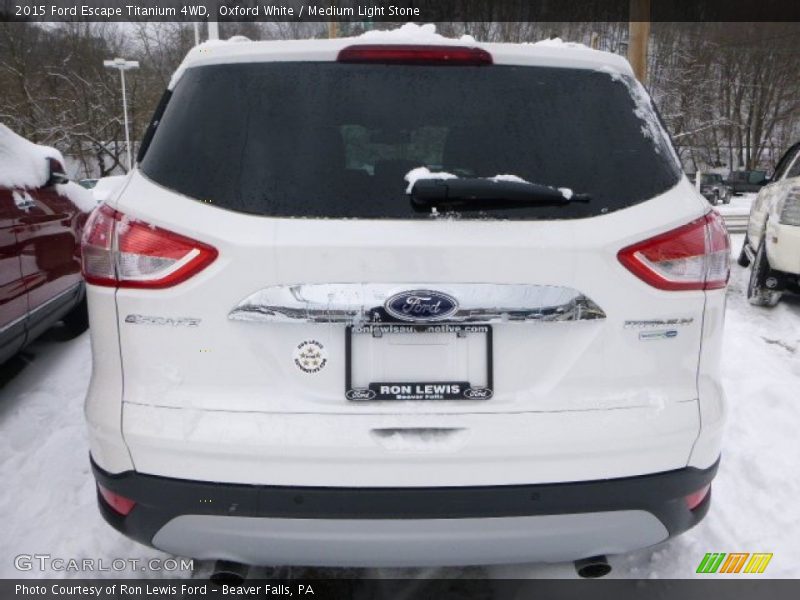 Oxford White / Medium Light Stone 2015 Ford Escape Titanium 4WD