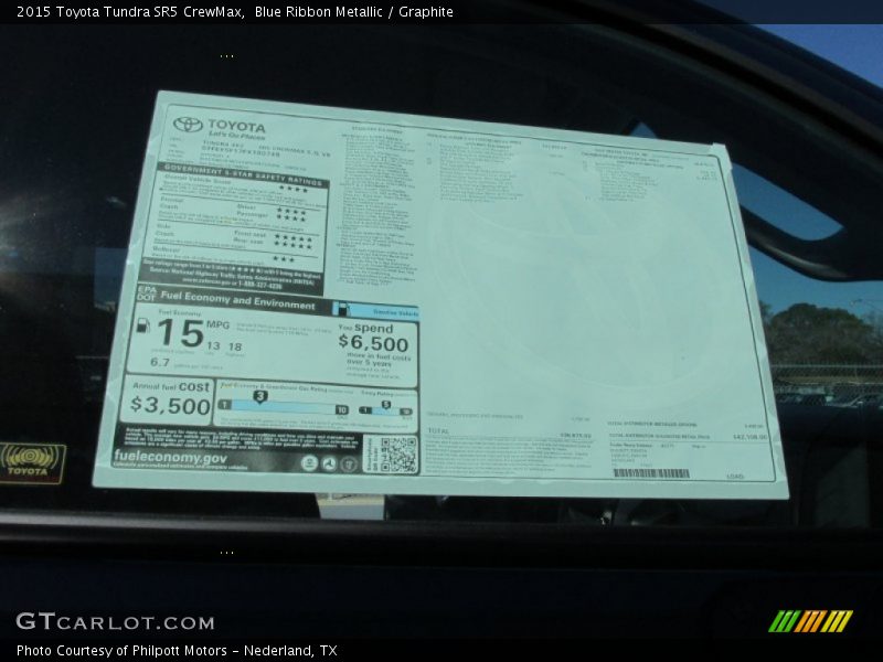 Blue Ribbon Metallic / Graphite 2015 Toyota Tundra SR5 CrewMax