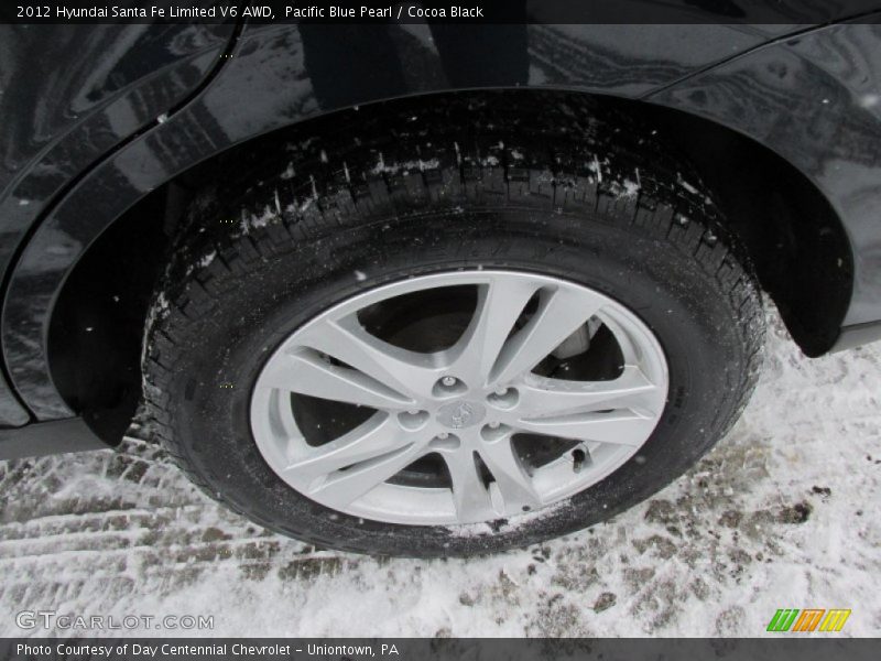 Pacific Blue Pearl / Cocoa Black 2012 Hyundai Santa Fe Limited V6 AWD