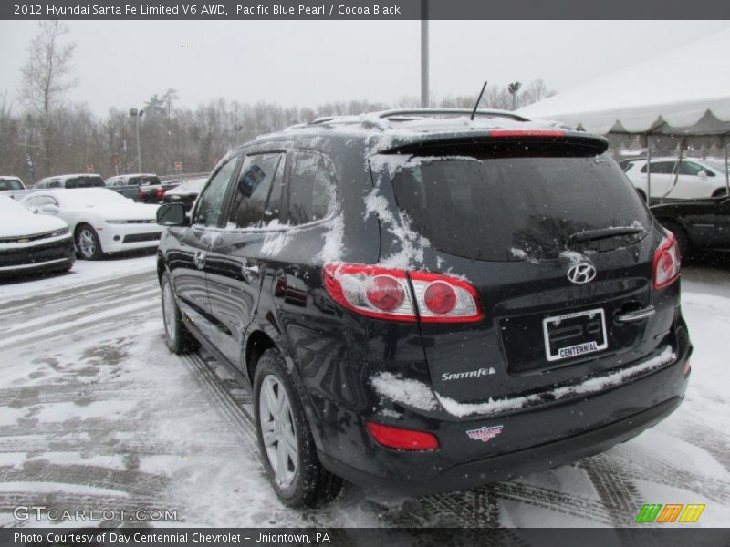 Pacific Blue Pearl / Cocoa Black 2012 Hyundai Santa Fe Limited V6 AWD
