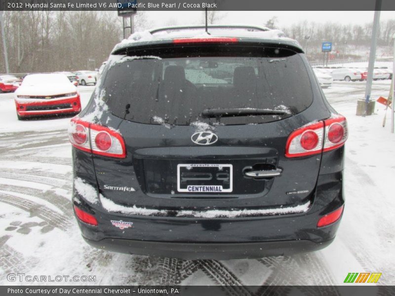 Pacific Blue Pearl / Cocoa Black 2012 Hyundai Santa Fe Limited V6 AWD