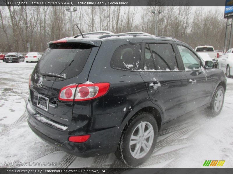 Pacific Blue Pearl / Cocoa Black 2012 Hyundai Santa Fe Limited V6 AWD