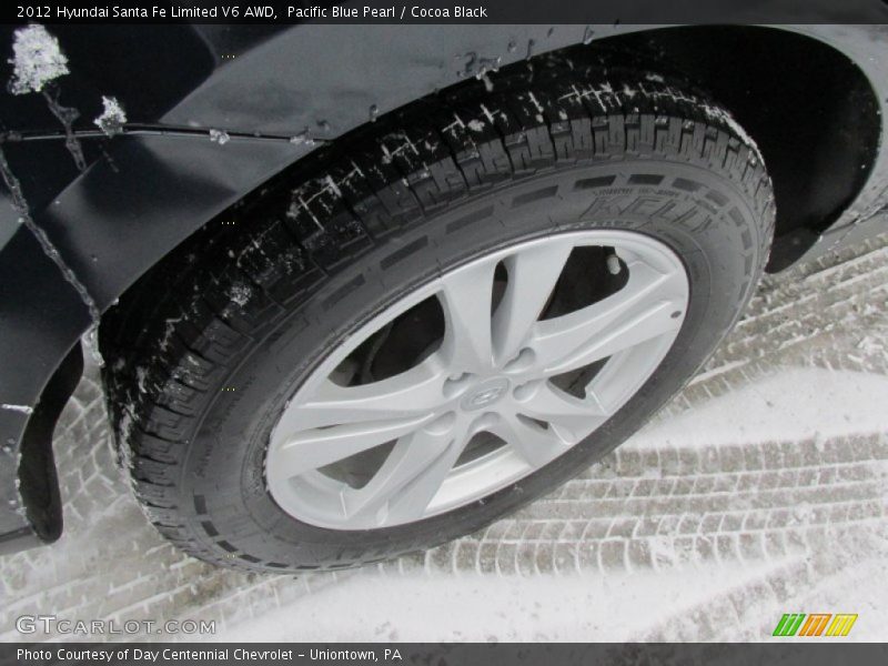 Pacific Blue Pearl / Cocoa Black 2012 Hyundai Santa Fe Limited V6 AWD