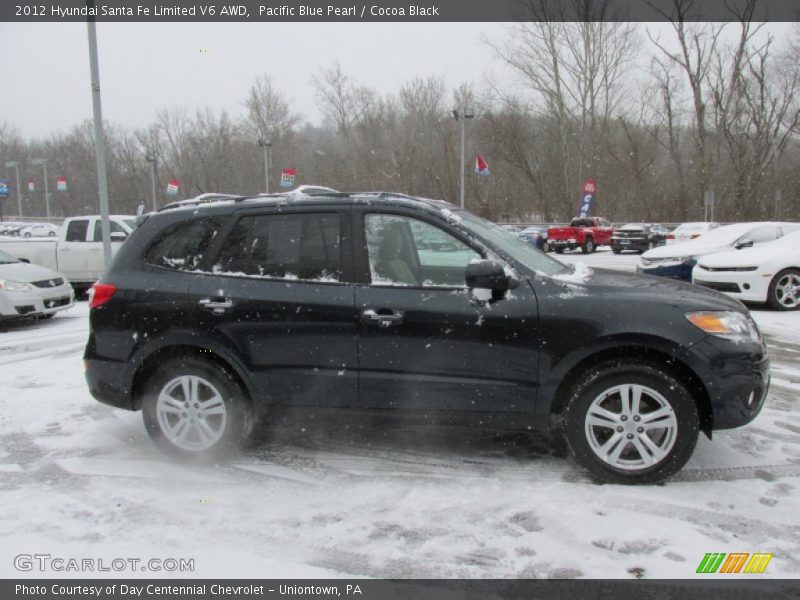 Pacific Blue Pearl / Cocoa Black 2012 Hyundai Santa Fe Limited V6 AWD