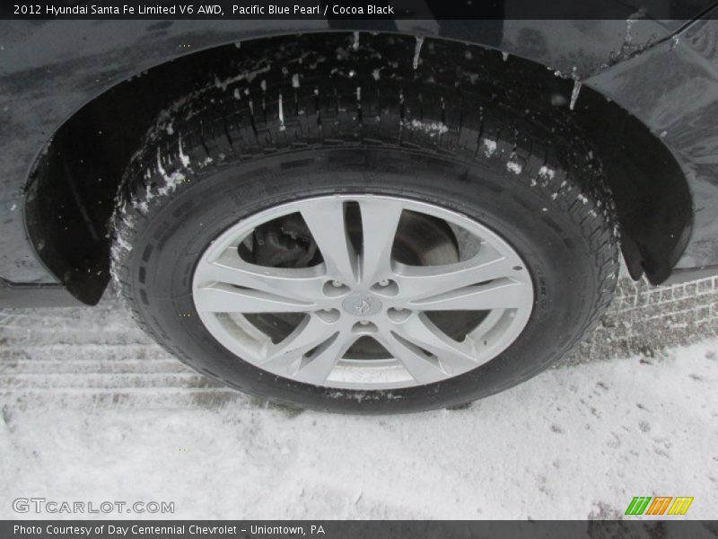 Pacific Blue Pearl / Cocoa Black 2012 Hyundai Santa Fe Limited V6 AWD