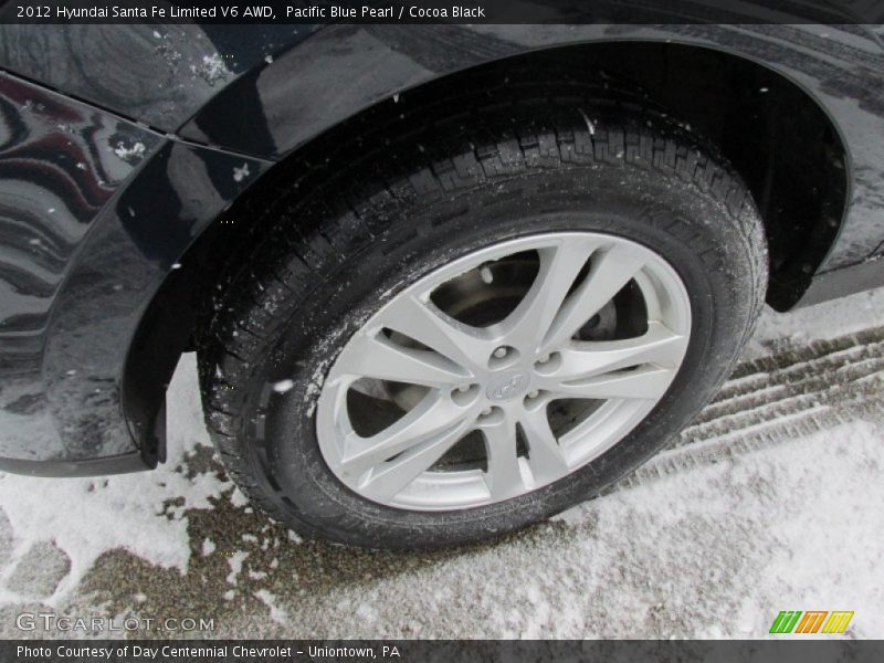Pacific Blue Pearl / Cocoa Black 2012 Hyundai Santa Fe Limited V6 AWD