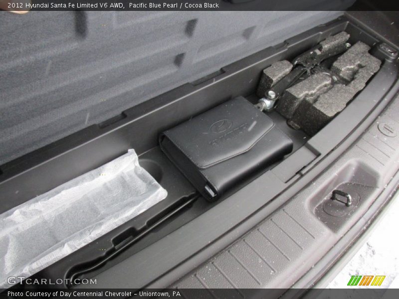 Pacific Blue Pearl / Cocoa Black 2012 Hyundai Santa Fe Limited V6 AWD
