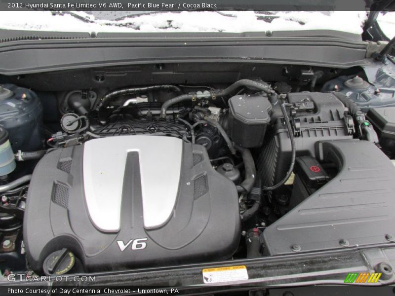 Pacific Blue Pearl / Cocoa Black 2012 Hyundai Santa Fe Limited V6 AWD