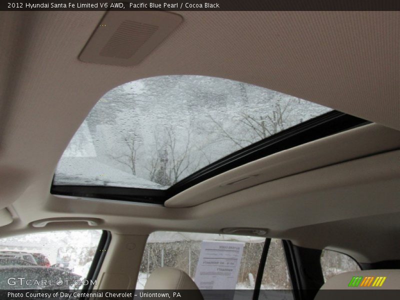 Pacific Blue Pearl / Cocoa Black 2012 Hyundai Santa Fe Limited V6 AWD