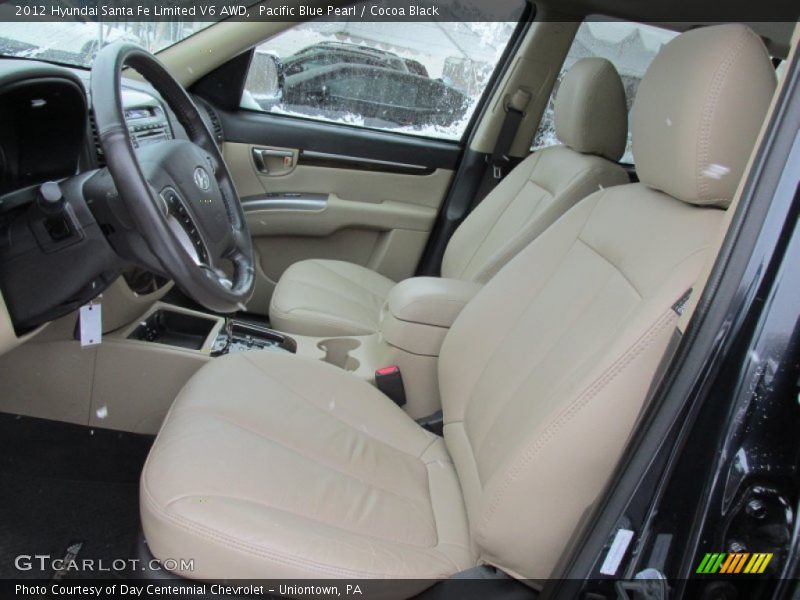 Pacific Blue Pearl / Cocoa Black 2012 Hyundai Santa Fe Limited V6 AWD