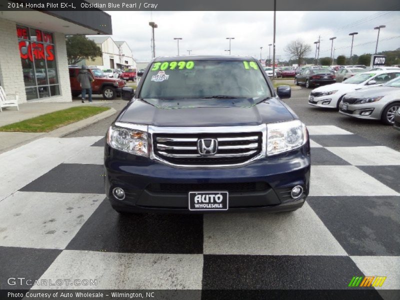 Obsidian Blue Pearl / Gray 2014 Honda Pilot EX-L