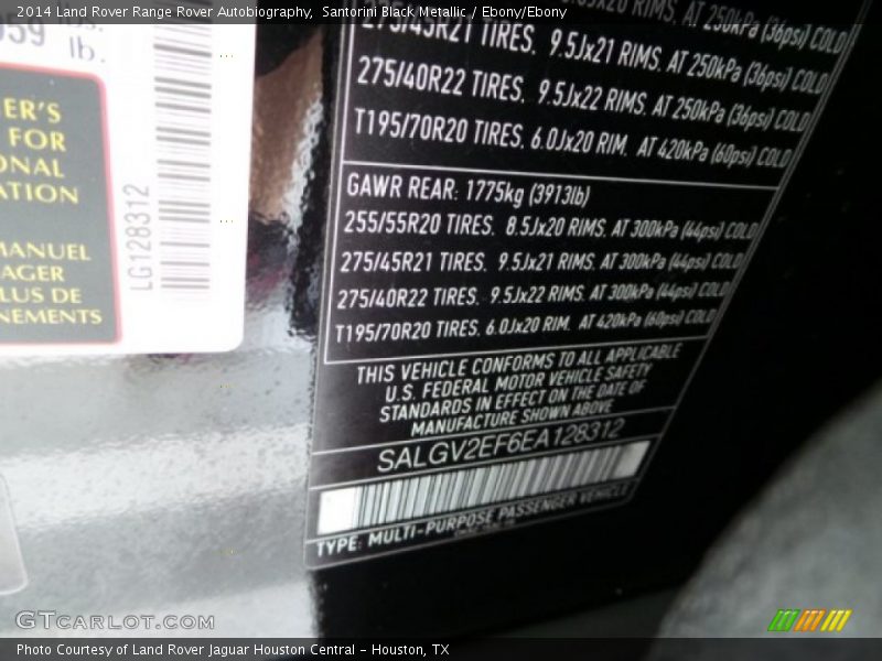 Santorini Black Metallic / Ebony/Ebony 2014 Land Rover Range Rover Autobiography