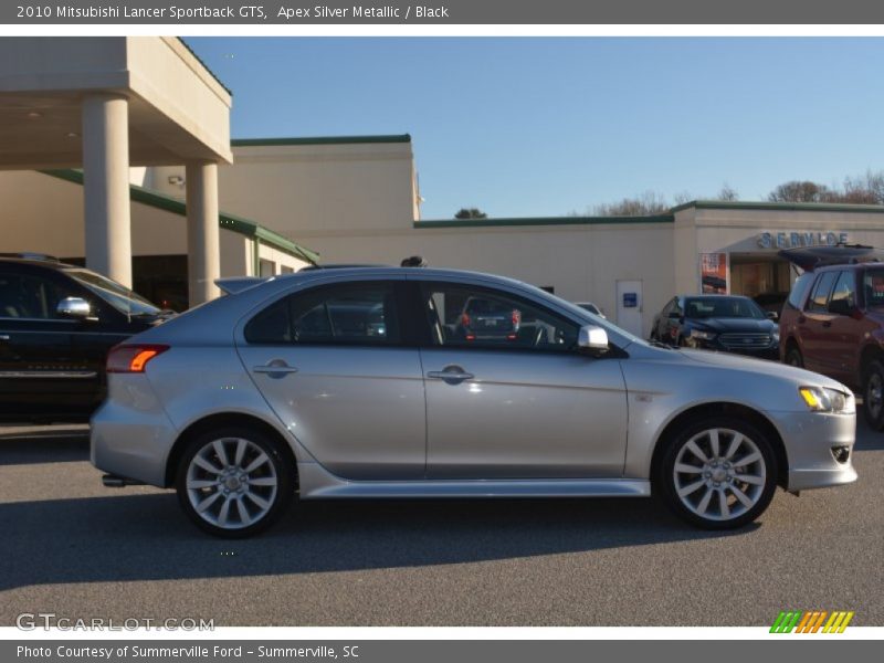 Apex Silver Metallic / Black 2010 Mitsubishi Lancer Sportback GTS