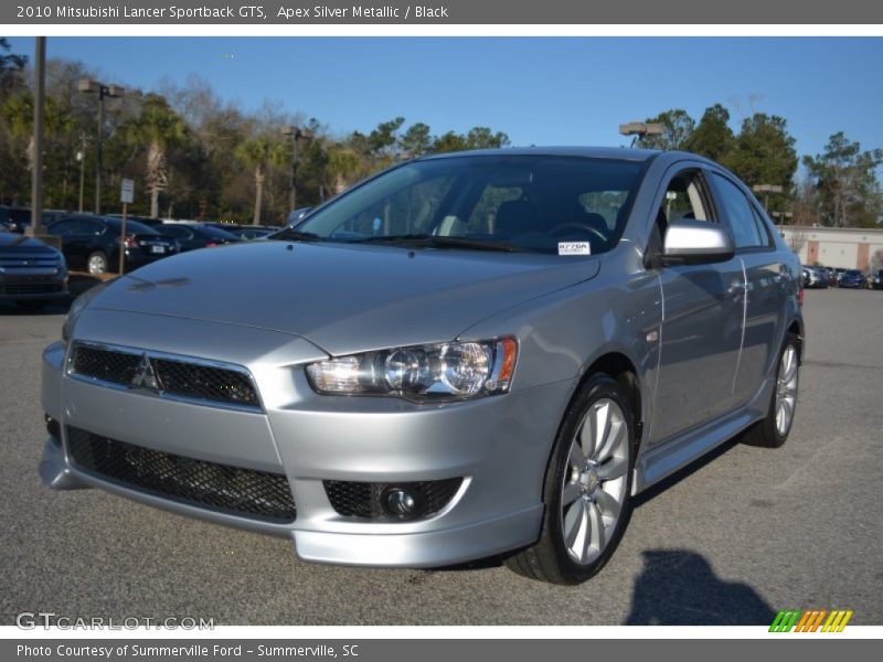 Apex Silver Metallic / Black 2010 Mitsubishi Lancer Sportback GTS