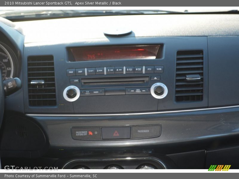 Apex Silver Metallic / Black 2010 Mitsubishi Lancer Sportback GTS