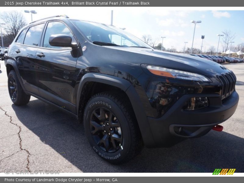 Brilliant Black Crystal Pearl / Trailhawk Black 2015 Jeep Cherokee Trailhawk 4x4