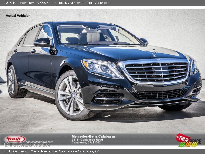 Black / Silk Beige/Espresso Brown 2015 Mercedes-Benz S 550 Sedan