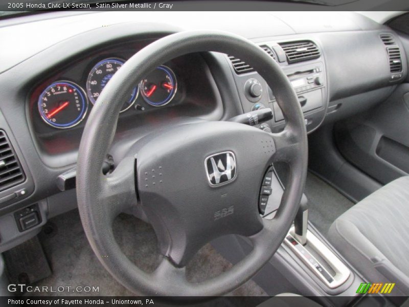 Satin Silver Metallic / Gray 2005 Honda Civic LX Sedan