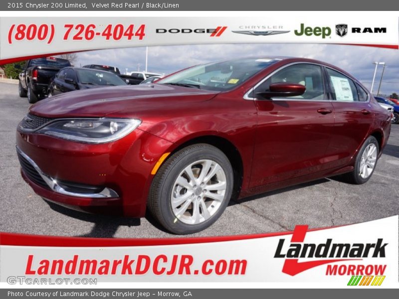 Velvet Red Pearl / Black/Linen 2015 Chrysler 200 Limited