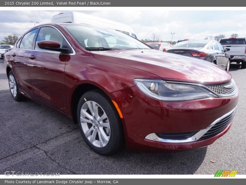 Velvet Red Pearl / Black/Linen 2015 Chrysler 200 Limited