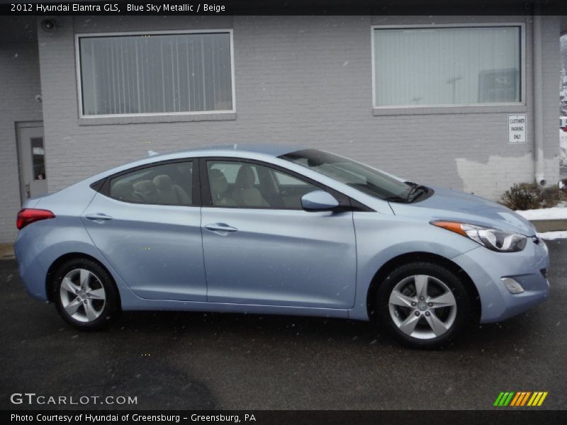 Blue Sky Metallic / Beige 2012 Hyundai Elantra GLS